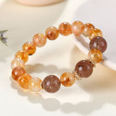 Natural Crystal Yellow Tower Crystal Strawberry Crystal Bracelet - Wealth & Luck